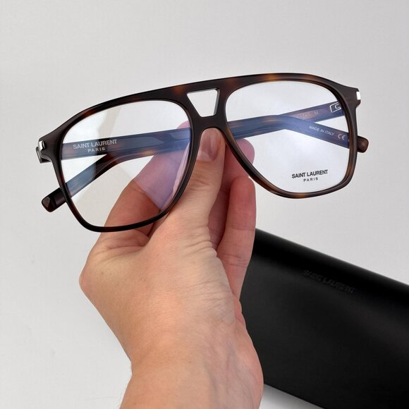 Saint Laurent DUNE Eyeglasses – Havana Pilot Frame (SL596 DUNE OPT 002) - Picture 1 of 13